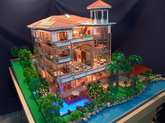 China Woon het Groeperen zich Architecturale Modellevering voor het Model van de Villalay-out leverancier