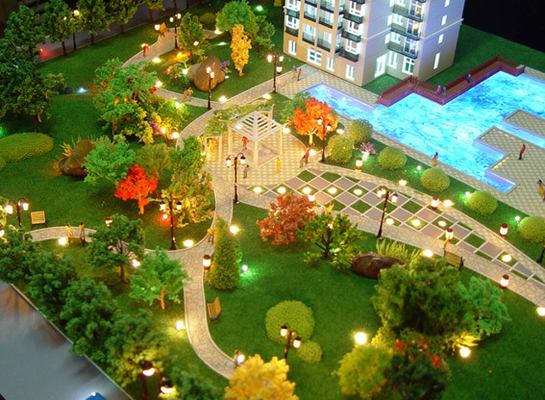 China Het miniatuur Modellandschap van de Verlichtingsschaal voor Real Estate die Modellay-out bouwen leverancier