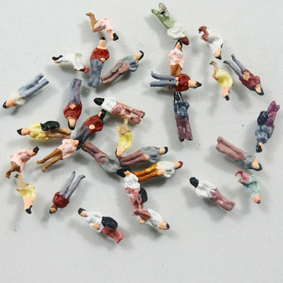 China Openlucht Plastic Architecturale Schaal Modelmensen Geschilderde Cijfers 1/300 0.6cm voor Treinlay-out leverancier