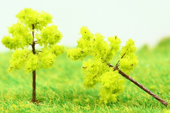 China Spoorweg Scenery miniatuur Model bomen geel groen Avenue aanplant draad Tree 3 cm leverancier