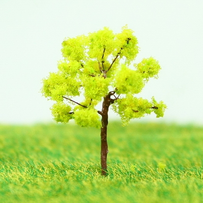 China Kunststof miniatuur Model bomen geel groen Avenue aanplant draad Tree 3,5 cm leverancier