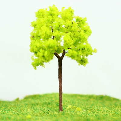 China OEM miniatuur Model bomen geel groen straat draad Tree 7 cm leverancier