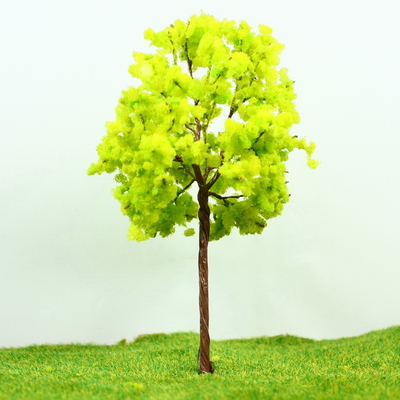 China Architecturale miniatuur Model bomen geel groen metalen draad boom 11 cm leverancier
