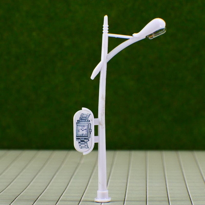 China Aangepaste 6V Billboard Street kunststof schaal Model lantaarnpaal voor HO Railway lay-outs 7 cm leverancier