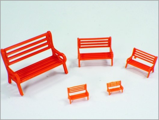 China Y30-01 1: 30 aangepaste schaal Model trein lay-outs rode kunststof 3D Park stoelen leverancier