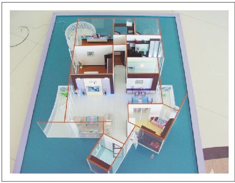 China Miniatuur architectonische schaal modellen gebouw binnen Home monster tentoonstelling leverancier