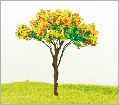 China 9cm Architecturale Gele Ijzer Miniatuur Modelbomen in gemaakte Hand - leverancier