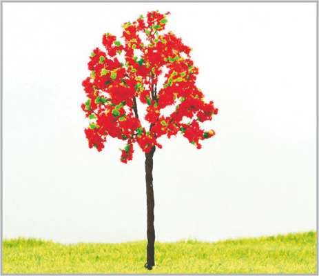 China 9cm, 11cm Rode Douane Miniatuur Modelbomen voor Stad Planningslay-out leverancier