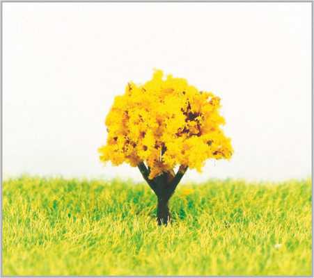 China Met de hand gemaakte Plastic 2.5cm Miniatuur Modelbomen met Geel leverancier