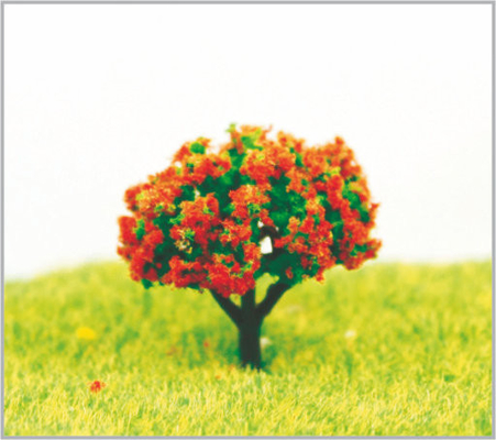 China HO douane 3.5cm Rode Miniatuur Modelbomen met Plastiek leverancier