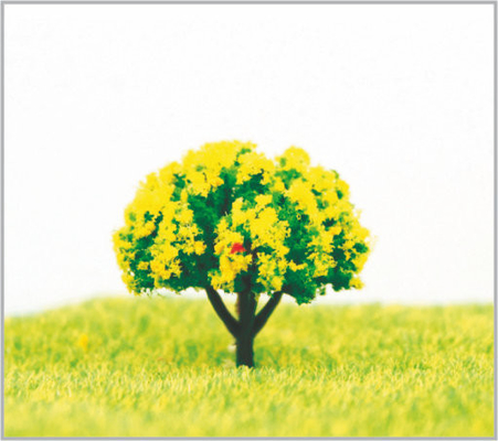 China 3.5cm Met de hand gemaakte Donkergele Miniatuur Modelbomen met Plastiek leverancier