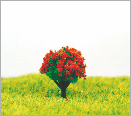 China HO douane 2.5cm Rode Miniatuur Modelbomen met Plastiek leverancier