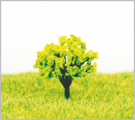 China Met de hand gemaakte Geelgroene 3.5cm Plastic Miniatuur Modelbomen leverancier