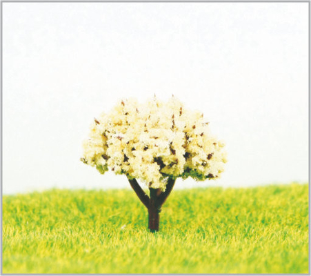 China 3.5cm Met de hand gemaakte HO Douane Witte Miniatuur Modelbomen met Plastiek leverancier