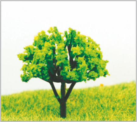 China Architecturale 4.5cm Lichtgele Plastic Miniatuur Modelbomen in gemaakte Hand - leverancier