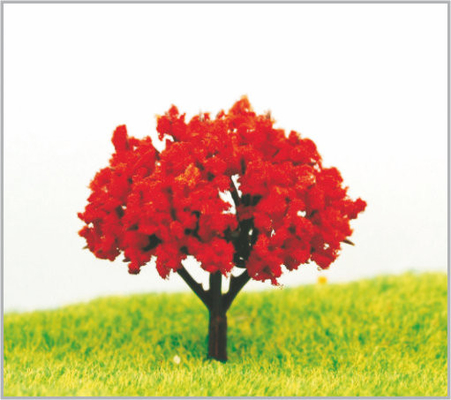 China 4.5cm Architecturale Plastic Miniatuur ModeldieBomen in Hand - met Rood wordt gemaakt leverancier