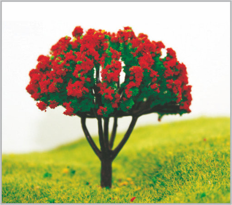 China 8cm Douane Rode Architecturale Plastic Miniatuur Modelbomen leverancier