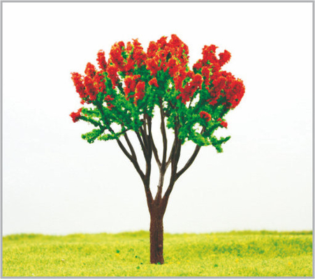 China 13cm Douane Architecturale Rode Plastic Miniatuur Modelbomen in gemaakte Hand - leverancier