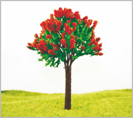 China Douane Rode Architecturale 16cm Plastic Miniatuur Modelbomen leverancier