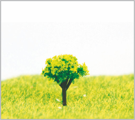 China 1.8cm Met de hand gemaakte Lichtgele Groene Architecturale Miniatuur Modelbomen leverancier