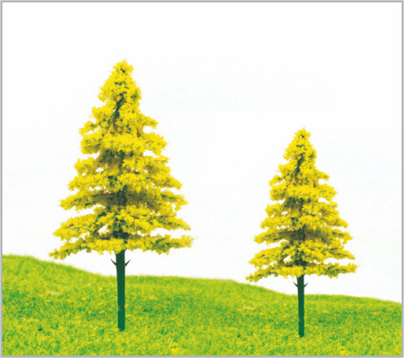 China S53A/S53B Architecturale Miniatuur Modelpijnboom van Bomen Gele Kerstmis 11cm/9cm leverancier
