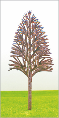 China B15050 OEM miniatuur Model bomen geel groen Plastic piramide Trunk 15 cm leverancier