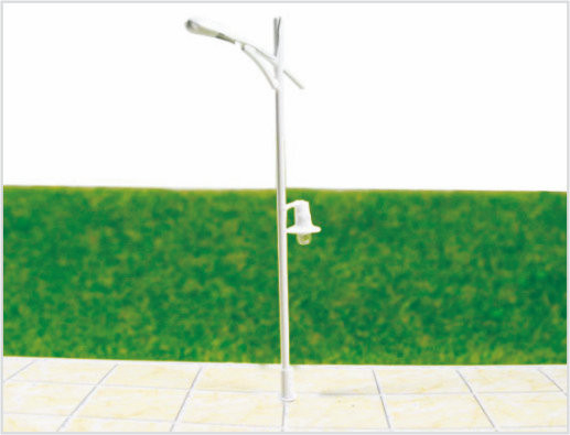 China T32 6V lichtgevende Billboard Street kunststof schaal Model lantaarnpaal voor HO Railway lay-outs 8,5 cm leverancier
