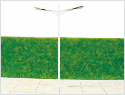 China T33 6V twee-headed lichtgevende Street Plastic Model lantaarnpaal voor treinspoor lay-out 7,5 cm leverancier
