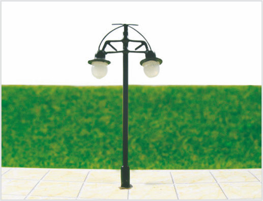 China T45 6V twee-headed Street kunststof schaal Model lantaarnpaal voor trein lay-out 6 cm leverancier