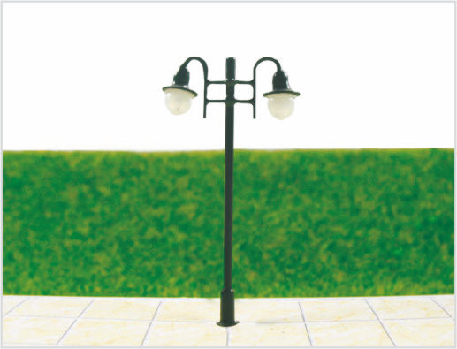 China T46 6V twee-headed Street kunststof schaal Model lantaarnpaal voor trein lay-out 6 cm leverancier