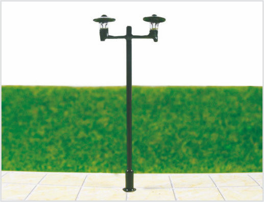 China T48 6V twee-headed Street kunststof schaal Model lantaarnpaal voor trein lay-out 6.5 cm leverancier