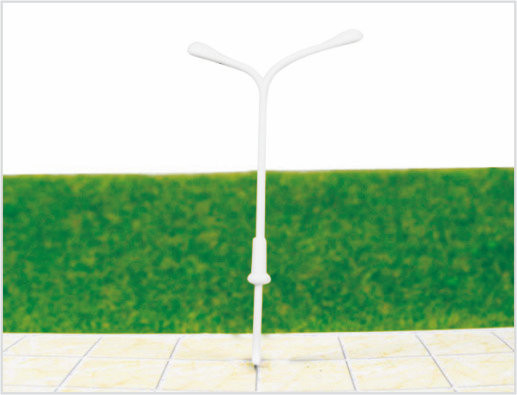 China ML1000 Aangepaste 6V tweepuntige tuin lichten Plastic Model lantaarnpaal voor Railroad lay-outs leverancier
