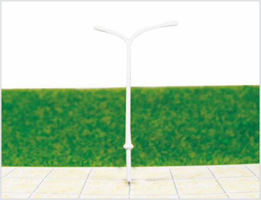 China ML500 Aangepaste 6V twee-headed paard Street lichten Plastic Model Lamp Post voor Railroad lay-out leverancier
