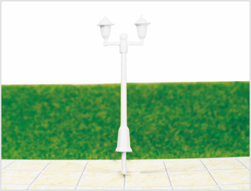 China ML500 Aangepaste 6V tweepuntige tuin lichten Plastic Model lantaarnpaal voor Railroad lay-outs leverancier