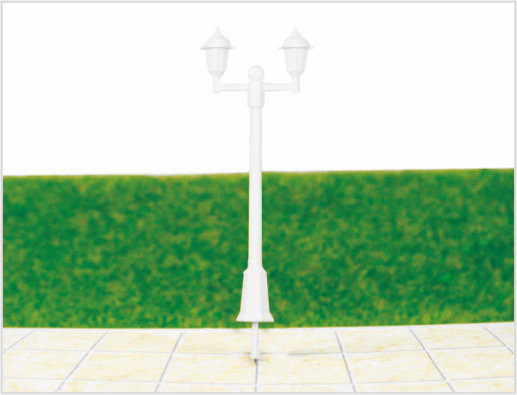 China ML300 Aangepaste 6V tweepuntige tuin lichten Plastic Model lantaarnpaal voor Railroad lay-outs leverancier