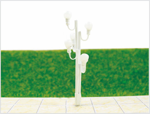 China T78 6V twee-headed Street Plastic Model lantaarnpaal voor treinspoor lay-out 7 cm leverancier