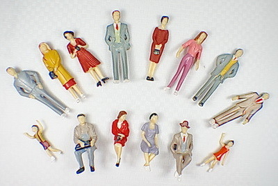 P30-14 buiten 1: 30 architectonische schaal Model mensen Painted cijfers 5.5 cm leverancier