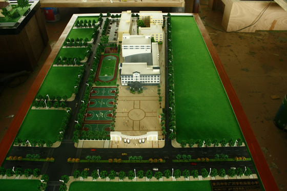 School die Miniatuur Architecturale Modelmaker, Voetbalstadion het Model van de Planningsschaal plannen leverancier