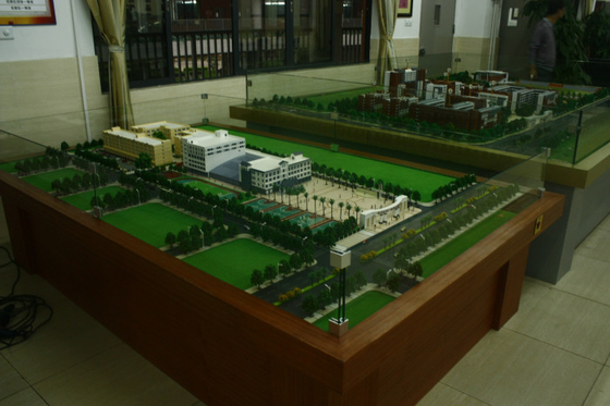 School die Miniatuur Architecturale Modelmaker, Voetbalstadion het Model van de Planningsschaal plannen leverancier