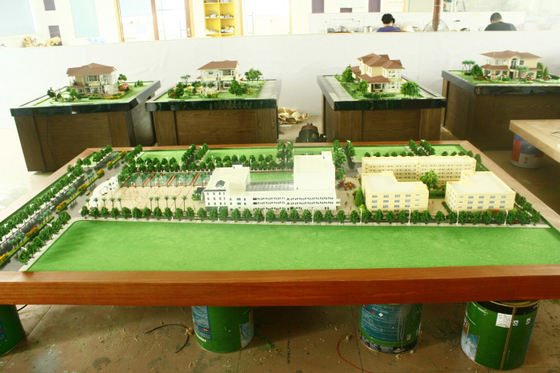 School die Miniatuur Architecturale Modelmaker, Voetbalstadion het Model van de Planningsschaal plannen leverancier
