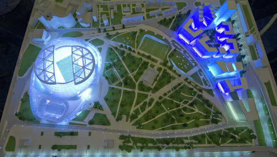 Milieu Miniatuur Architecturaal Model met Verlichtingssysteem voor het Project van de Gemeente leverancier