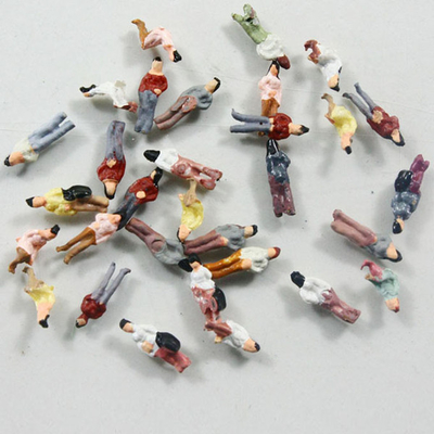 schaal1:300 0.6cm Architecturale Schaal Modelmensen, Plastiek Geschilderde Cijfers voor Spoorweglay-out leverancier
