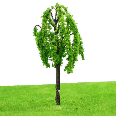 Het plastic Cement 7.5cm Wilgen Miniatuur Modelbomen Groen voor Treinspoorweg/Tuin parkeert Meerscène leverancier