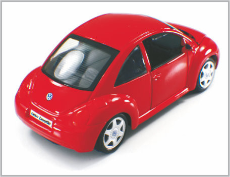 Mini Gegoten de Schaal Modelauto's Volkswagen New Beetle van de Legerings Rode Douane als Gift leverancier