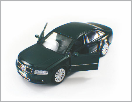 1/24 Gegoten de Schaal Modelauto's van de Legerings Heldere zwarte Douane Audi A8 als Huis Decoratio leverancier