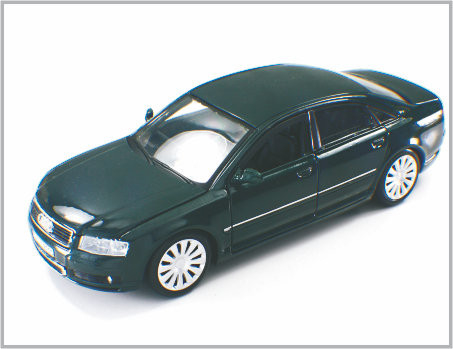 1/24 Gegoten de Schaal Modelauto's van de Legerings Heldere zwarte Douane Audi A8 als Huis Decoratio leverancier